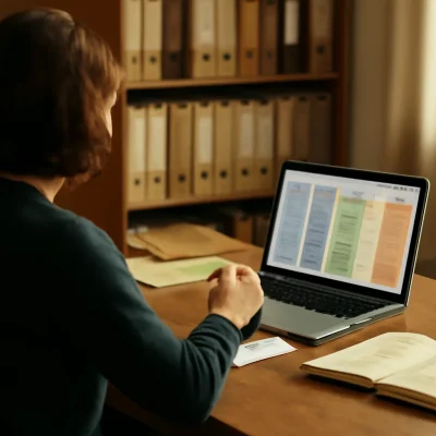 Hoja de cálculo con un estudio de palabras clave para una pequeña empresa